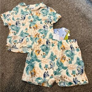 NWT Bluey infant boys short/shirt set 3-6 months